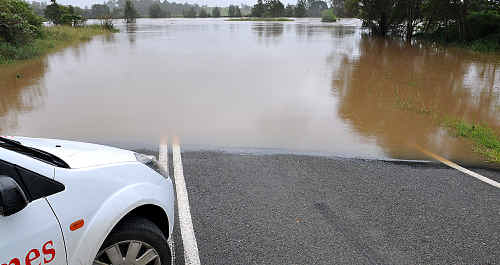 It was a no-go zone for motorists at Traveston Crossing Bridge yesterday. It was a no-go zone for motorists at Traveston Crossing Bridge yesterday.